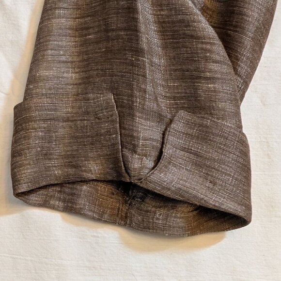 Eileen Fisher Lagenlook Linen Silk Mandarin Collar Tunic Shirt Womens Large - Picture 7 of 9